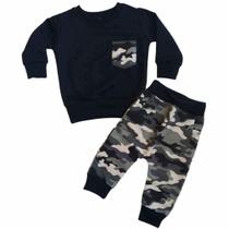 Conjunto de Inverno Moletom Militar Calça Saruel Infantil