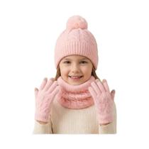 Conjunto De Inverno Para Crianças, 3-13 Anos, Gorro De Lã Grosso, Luvas E Protetor De Pescoço Conjunto De Inverno Para Crianças, 3-13 Anos, Gorro De Lã Grosso, Luvas E Protetor De Pescoço