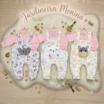 Conjunto De Inverno Soft Jardineira Para Bebê Recém Nascido Infantil Bordado 2 Peças