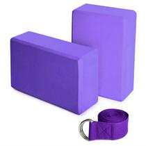 Conjunto de ioga Bulaned, 2 blocos de ioga de EVA e 1 alça de algodão para ioga