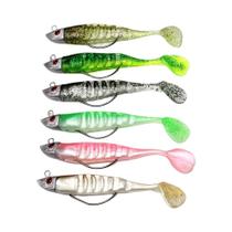 Conjunto De Iscas Artificiais Mistas Com 6 Peças, Jig Head E Swimbaits De Cauda De Remo De 3.94 E Conjunto De Iscas Artificiais Mistas Com 6 Peças, Jig Head E Swimbaits De Cauda De Remo De 3.94 E
