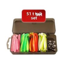 Conjunto De Iscas Artificiais Soft Tail Bicolor 55cm 7cm 9cm 12cm Com Anzol Jig Head Para Pesca