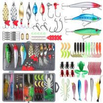 Conjunto de iscas de pesca EXAURAFELIS 79 unidades com caixa de equipamento de pesca