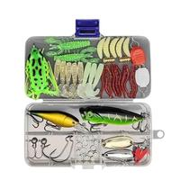 Conjunto De Iscas De Pesca Mistas 18/21/59/142 Peças Kit De Iscas VIB Macias Minnow Popper Ganchos