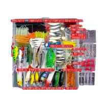 Conjunto De Iscas De Pesca Soft Hard Crankbait Minnow Poppers Metal Jig Spoon Para Bass Pike Em Água