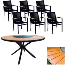 Conjunto De Jantar 1,50m Zurick Madeira 6 Cadeiras Corda Náutica Nossa Kasa Conjunto De Jantar 1,50m Zurick Madeira 6 Cadeiras Corda Náutica Nossa Kasa