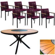 Conjunto De Jantar 1,50m Zurick Madeira 6 Cadeiras Corda Náutica Nossa Kasa Conjunto De Jantar 1,50m Zurick Madeira 6 Cadeiras Corda Náutica Nossa Kasa