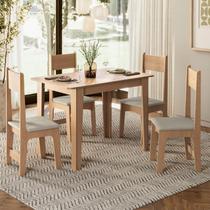 Conjunto de Jantar 4 Lugares com Mesa Retangular Tampo MDF 1,10m e 4 Cadeiras Delta Nicoli