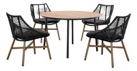 Conjunto De Jantar 5 Pecas Rattan Preto Cadeiras E Mesa Conjunto De Jantar 5 Pecas Rattan Preto Cadeiras E Mesa
