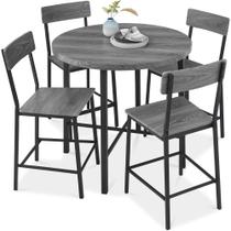 Conjunto de Jantar Best Choice Products Mesa Redonda 90 cm com 4 Cadeiras Conjunto de Jantar Best Choice Products Mesa Redonda 90 cm com 4 Cadeiras