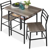 Conjunto de jantar Best Choice Products Modern de 3 peças em aço cinza Conjunto de jantar Best Choice Products Modern de 3 peças em aço cinza