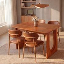 Conjunto de Jantar com Mesa Tali 130cm e 4 Cadeiras Ema CabeCasa MadeiraOriginals Marrom Conjunto de Jantar com Mesa Tali 130cm e 4 Cadeiras Ema CabeCasa MadeiraOriginals Marrom