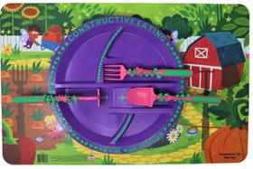 Conjunto de jantar Constructive Eating Garden Fairy com prato, tapete americano