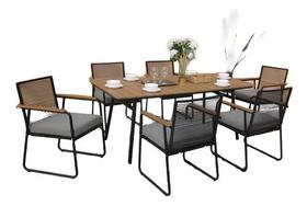 Conjunto De Jantar Cordas 7 Pecas Com 6 Cadeiras E Mesa Conjunto De Jantar Cordas 7 Pecas Com 6 Cadeiras E Mesa