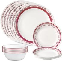 Conjunto de jantar Corelle Sadie 18 peças, seguro para micro-ondas