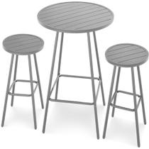 Conjunto de jantar de pátio Best Choice Products Bar Height Steel Grey