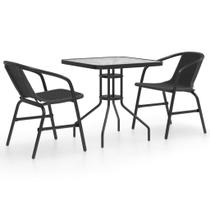 Conjunto de jantar de pátio vidaXL de 3 peças para 2 com mesa e cadeira Conjunto de jantar de pátio vidaXL de 3 peças para 2 com mesa e cadeira