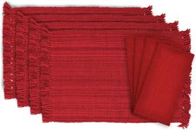 Conjunto de Jantar DII Tango Vermelho com 8 Peças de Jogos Americanos de Algodão Conjunto de Jantar DII Tango Vermelho com 8 Peças de Jogos Americanos de Algodão