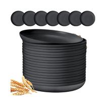 Conjunto De Jantar Infantil De Palha De Trigo Preto Inquebrável, Lavável Na Máquina De Lavar Louça,