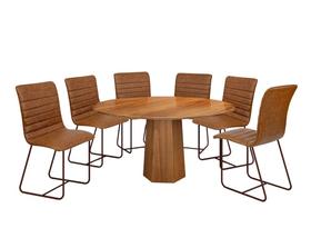 Conjunto de Jantar Itália com 6 Cadeiras e Mesa Redonda Roraima BM Tubulares Conjunto de Jantar Itália com 6 Cadeiras e Mesa Redonda Roraima BM Tubulares