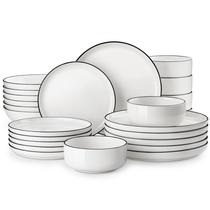 Conjunto de jantar MALACASA LUNA 24 peças em porcelana branca