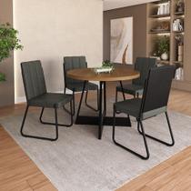 Conjunto de Jantar Melissa 4 Lugares Tampo MDP com Estrutura em Aço Preto 99CM Móveis Carraro Conjunto de Jantar Melissa 4 Lugares Tampo MDP com Estrutura em Aço Preto 99CM Móveis Carraro