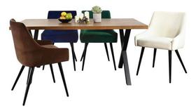 Conjunto De Jantar Mesa 160x75cm + 4 Cadeiras - Multi Color