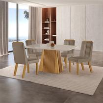 Conjunto de Jantar Mesa Áustria 120x80cm Tampo Mdf/vidro com 4 Cadeiras Florença Yescasa