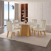 Conjunto de Jantar Mesa Áustria 120x80cm Tampo Mdf/vidro com 4 Cadeiras Florença Yescasa