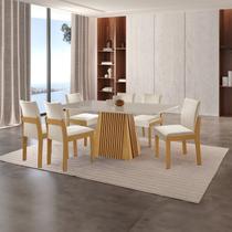 Conjunto de Jantar Mesa Áustria 160cm X 80cm Tampo Mdf/vidro com 6 Cadeiras Mônaco Yescasa