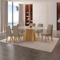 Conjunto de Jantar Mesa Áustria 160cmx80cm Tampo Mdf/vidro com 6 Cadeiras Catar Yescasa Conjunto de Jantar Mesa Áustria 160cmx80cm Tampo Mdf/vidro com 6 Cadeiras Catar Yescasa