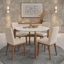 Conjunto de Jantar Mesa C/Vidro Donatella 4 Cadeiras Kalina Conjunto de Jantar Mesa C/Vidro Donatella 4 Cadeiras Kalina