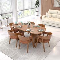 Conjunto de Jantar Mesa Califórnia Madeira Maciça 6 Cadeiras Miami Estofadas Assento Estofado Corano Marrom Mescla Conjunto de Jantar Mesa Califórnia Madeira Maciça 6 Cadeiras Miami Estofadas Assento Estofado Corano Marrom Mescla