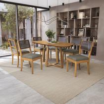 Conjunto de Jantar Mesa Elma com 6 Cadeiras Lola Madeira Maciça Conjunto de Jantar Mesa Elma com 6 Cadeiras Lola Madeira Maciça