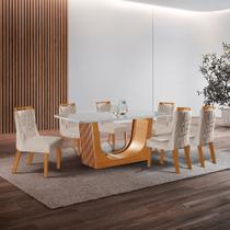 Conjunto de Jantar Mesa Maceió Tampo Mdf e Vidro com 6 Cadeiras Atena Yescasa Conjunto de Jantar Mesa Maceió Tampo Mdf e Vidro com 6 Cadeiras Atena Yescasa