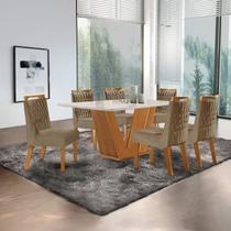 Conjunto de Jantar Mesa Maia Tampo Mdf e Vidro com 6 Cadeiras Atena Conjunto de Jantar Mesa Maia Tampo Mdf e Vidro com 6 Cadeiras Atena