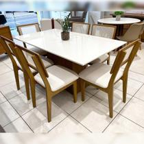 Conjunto de Jantar Mesa MDF 1,60m + 6 Cadeiras em Telinha