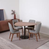 Conjunto de Jantar Mesa Orgânica Kalyx 4 Cadeiras Kalina - Preto c/ Canella - Carbono Conjunto de Jantar Mesa Orgânica Kalyx 4 Cadeiras Kalina - Preto c/ Canella - Carbono