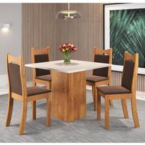 Conjunto de Jantar Mesa Quadrada Olimpia com 4 Cadeiras Dalas Conjunto de Jantar Mesa Quadrada Olimpia com 4 Cadeiras Dalas