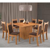 Conjunto de Jantar Mesa Quadrada Panama com 8 Cadeiras Dalas Conjunto de Jantar Mesa Quadrada Panama com 8 Cadeiras Dalas