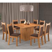 Conjunto de Jantar Mesa Quadrada Panama com 8 Cadeiras Dalas