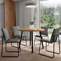 Conjunto de Jantar Mesa Redonda 99cm com 4 Cadeiras Soft NP Conjunto de Jantar Mesa Redonda 99cm com 4 Cadeiras Soft NP