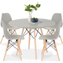 Conjunto de Jantar Mesa Redonda de 90 cm com 4 Cadeiras