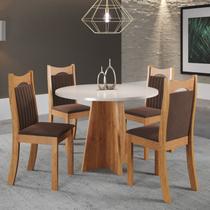 Conjunto de Jantar Mesa Redonda Herbal com 4 Cadeiras Dalas Yescasa Conjunto de Jantar Mesa Redonda Herbal com 4 Cadeiras Dalas Yescasa