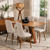 Conjunto De Jantar Mesa Retangular Avena 4 Cadeiras Lara Canella C/ Pu Off White Conjunto De Jantar Mesa Retangular Avena 4 Cadeiras Lara Canella C/ Pu Off White
