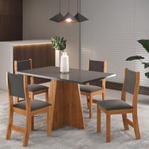 Conjunto de Jantar Mesa Retangular Ritmos com 4 Cadeiras Sol