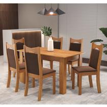 Conjunto de Jantar Mesa Retangular Timbo com 6 Cadeiras Dalas