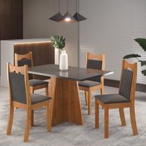 Conjunto de Jantar Mesa Retangular Urupema com 4 Cadeiras Dalas Mel/Grafite - Viero
