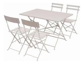 Conjunto De Jantar Metal Branco 5 Pecas Mesa E Cadeiras Conjunto De Jantar Metal Branco 5 Pecas Mesa E Cadeiras