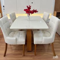 Conjunto de Jantar Moderno 4 Cadeiras 1,20x0,90m - Royal - Requinte Salas